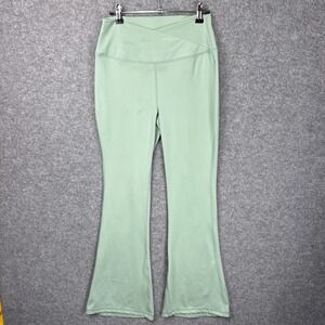 Yogalicious Lux Madison Crossover 7/8 Flare Leggings‎ Sage Green Womens Large